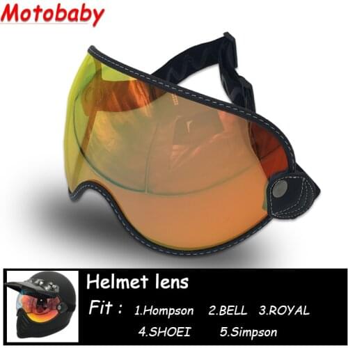 Motobaby Retro Motorcycle Visor Bubble Shield Lens Helmets Goggles Accessories Safety Protective Open Face Helmet Lens