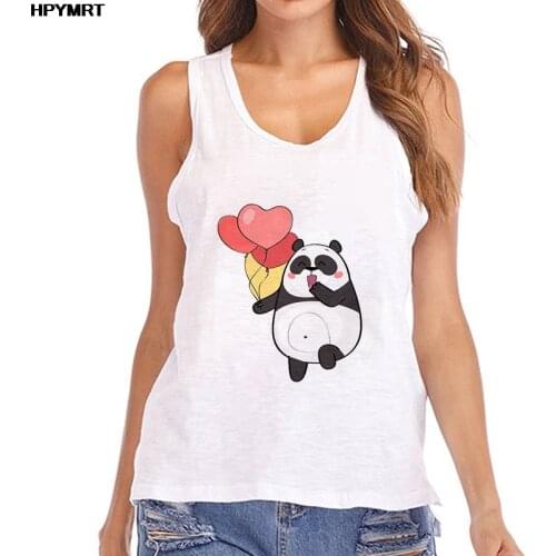 Women Kawaii Panda Graphic Printed Tank Tops Summer New Fashion Sleeveless T shirt Ladies Casual Harajuku Style Clothes Vest