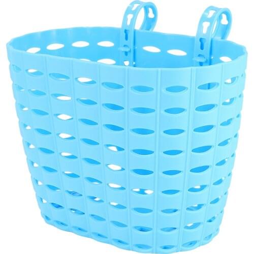 1Pc Children Bicycle Basket Detachable Hollow Bike Storage Basket Plastic Front Handlebar Basket for Kids Bike Without Stickers
