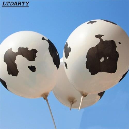 20pcs 3.2g 12 inch Cow Printing Latex Balloon Helium farm cow animals Ball For Birthday Cowboy /Cowgirl western Party Decor
