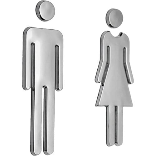 3D DIY Woman&Man Toilet Door Sign Bathroom Restroom WC Door Sign for Toilet Door Sign Wall Sticker Decor Removable
