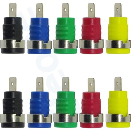 5/10/20 piece 4 mm banana plug female jack panel mount socket plug wire connector 5 colors