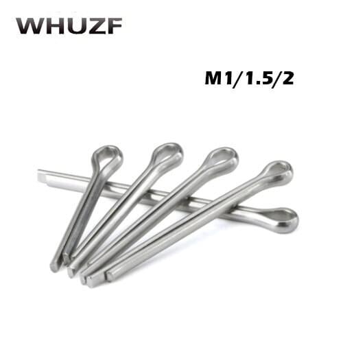 50pcs DIN94 GB91 M1.0/M1.5/M2 304 Stainless Steel Cotter/Hairpin Pins M1.0/M1.5/M2 *6mm/8mm/10mm/12mm/--25mm