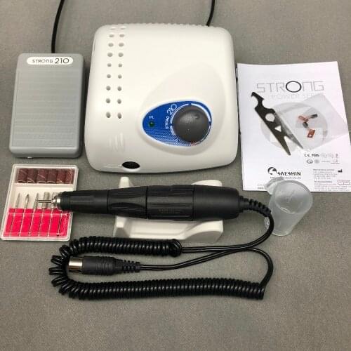 65W strong 210 35000RPM 102L Handpiece Strong 210 Power Control Box for Manicure Electric Nail Drill Milling Manicure Machine