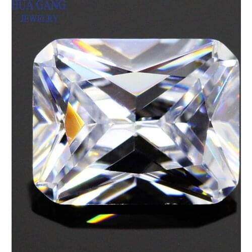 AAAAA White Octangle Shape Brilliant Cut Loose CZ Stone Synthetic Gems Cubic Zirconia For Jewelry Size 3x4~18x25mm Free Shipping