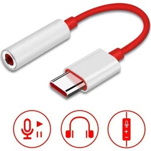 Oneplus 6T USB Type C To 3.5mm Earphone Jack Adapter Aux Audio For Oneplus 8/8 Pro 7T 7 Pro USB-C Music Converter Cable