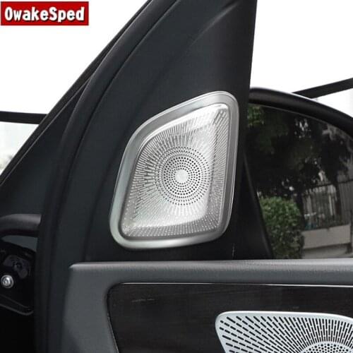 Car Door Stereo Speaker Frame Cover Decoration For Mercedes Benz GLE GLS Class W167 2020 2021 Audio Speakers Trim Stickers