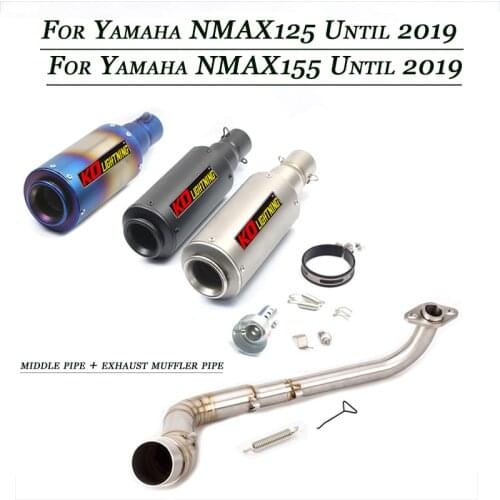 For Yamaha NMAX125 NMAX155 Front Link Pipe Lossless Connect Exhaust Muffler Tubes Motorcycle 51mm Vent Set System Until 2019