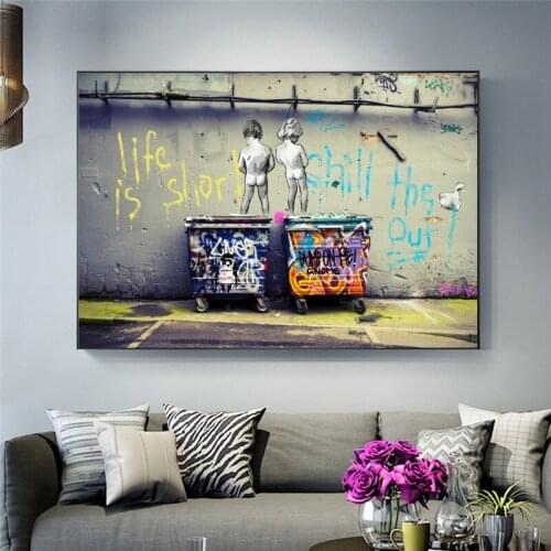 Canvas Painting Follow Your Dreams Street Wall Graffiti Art Posters Print Wall Art Picture for Living Room Home Decor (No Frame)