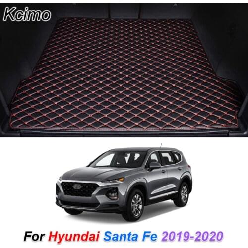 The Trunk Floor Leather Liner Car Trunk Mat Cargo Compartment Floor Carpet for Hyundai Santa Fe TM 2019-2020