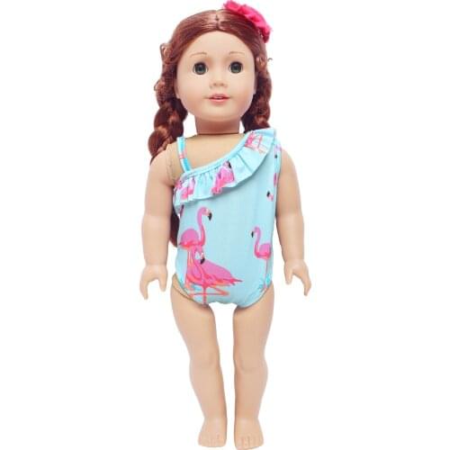 American 18 Inch Baby Girl Doll Clothes Animals Summer Beach Wear Swimsuit Jumpsuit Bikinis + Hairpin Accessories for 43cm Doll