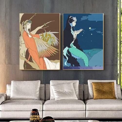 Painting By Numbers DIY Cartoon Chinese Mythological Characters Handmade Gift Paint By Number Canvas Kits Figure Acrylic Paint