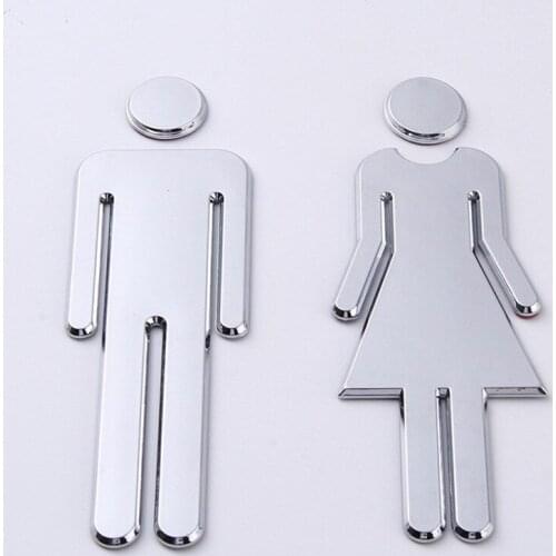 Self-adhesive 3D DIY Woman&Man Toilet Door Sign Bathroom Restroom WC Door Sign for Toilet Door Sign Wall Sticker Decor