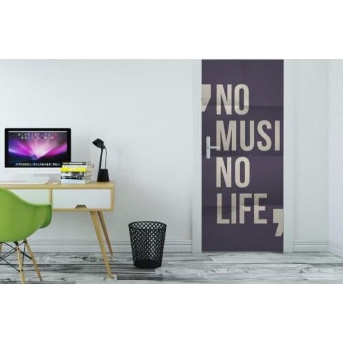 3D No Music No Life Wall Art Door Mural Wallpaper mural Wall Print Decal Wall Deco Wall Mural Photo self adhesive door wrap