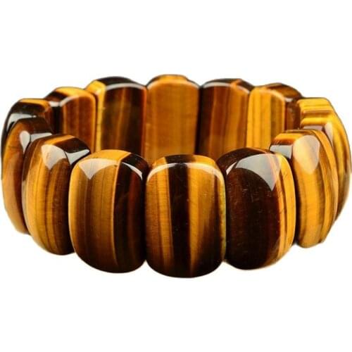 Natural Yellow Tiger Eye Stone Crystal Woman Rectangular Beaded Bracelet Bracelet Bracelet AAAA