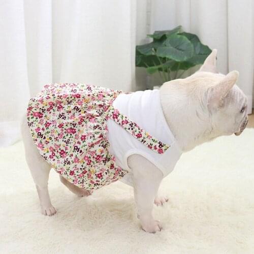 Hawaii Pet Dog Dress for Small Medium Dogs Lovely Floral Print Dog Sling Skirt French Bulldog Clothes Puppy Girl Clothes Pug