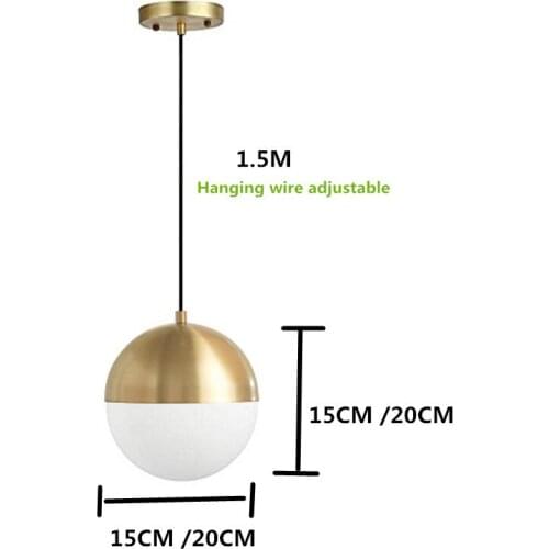 Nordic Pendant Light Electroplate Lamp Body Creativity Round Ball Hanging Lights For Bedroom Bedside Decoration Lighting E27