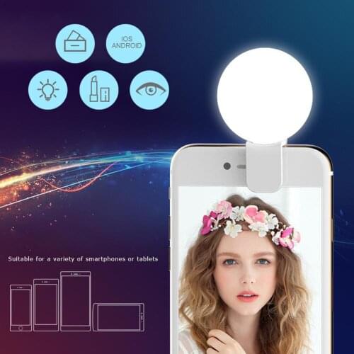 Mini Selfie Ring Light Portable Flash LED Selfie Lamp USB Clip Mobile Phone Fill Lamp Darkness Selfie Enhancing Fill Lights
