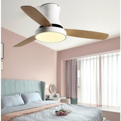 Celling Fan Light with remote control Low Floor Electric Fan Nordic Lamp Dining Living Room Wood Suction Ceiling Off 42 48 Inch