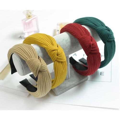 Fashion Headwrap Women Bow Knot Cross Tie Headband Twist Hairbands Hair Band Hoop Black Red Green Gray