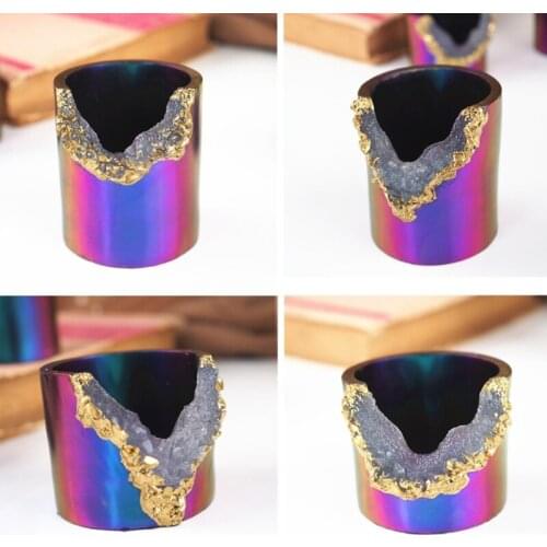 Q39C 4 Pcs Crystal Candlestick Epoxy Resin Mold Candle Holder Silicone Mould DIY Crafts Jewelry Home Decorations Casting Tools