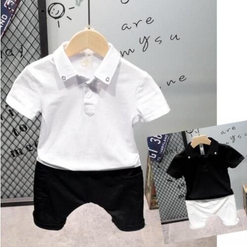 Clearance Retail t-shirt + shorts two-piece boys clothing baby boy sets childrens set kids summmer suits more color 110