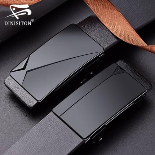 DINISITON Brand Mens belt Automatic Buckle Genuine Leather Belts For man jeans Top Quality Famous Brand Male Strap Dropshipping