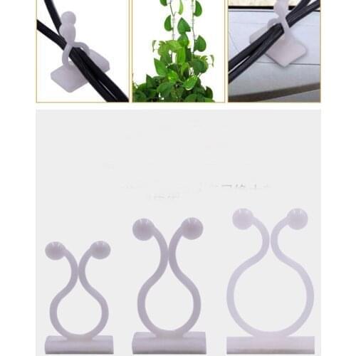 100pcs Self-adhesive cable clamp Holder desk Wire organizer Invisible plant support clip Vine Climbing Wall Fixer Sticky Hook
