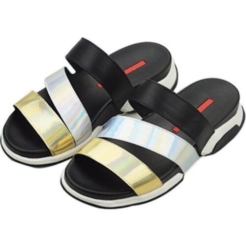 Summer Mens Slippers Luxury Cow Leather Leisure Outdoor Beach Flat Sandals Height Increasing Open Toe Male Party Shoes Plus Size