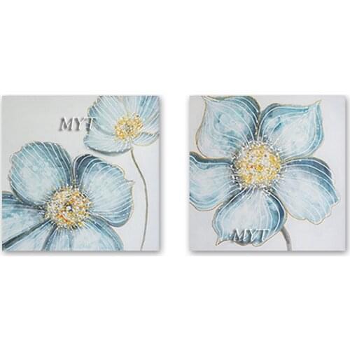 Modern 2PCS Group Flower Oil Painting No Frame New Design Abstract Wall Hanging Decorative Canvas Art Item Christmas Gift