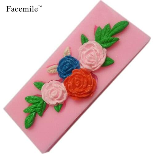 1pcs rose flower leaves fondant mold cake decorating tools sugar lace mold silicone form cake kitchen bakery soap molds 50-79