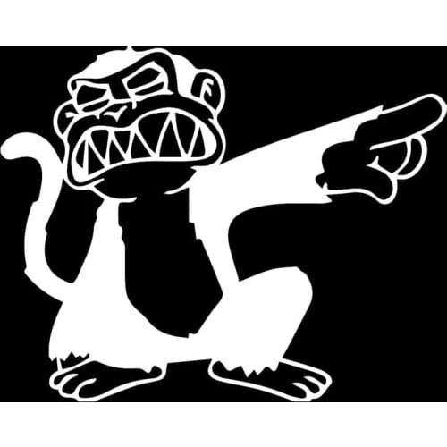 16.5*13.2CM Angry Monkey Point Its Finger Funny Car Stickers Vinyl Car Styling Decal