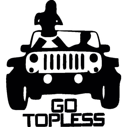 17*15.4cm GO TOPLESS Funny Car Window Bumper Novelty JDM Drift Vinyl Decal Sticker Car Accessories