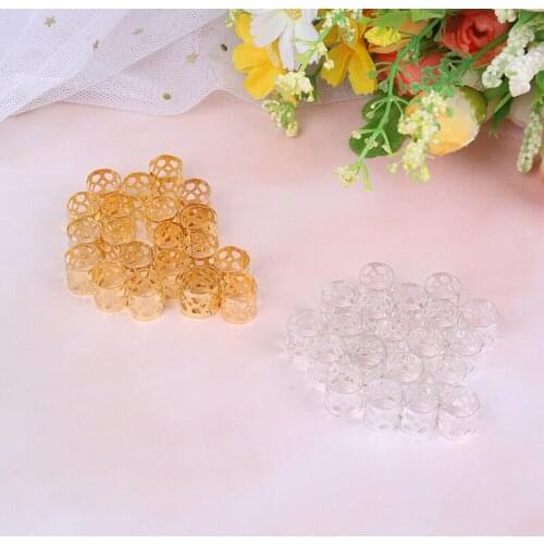 20pcs Aluminum Tube Ring Dreadlock Beads For Braids Hair Beads For Dreadlocks Adjustable Hair Braid Cuff Clips