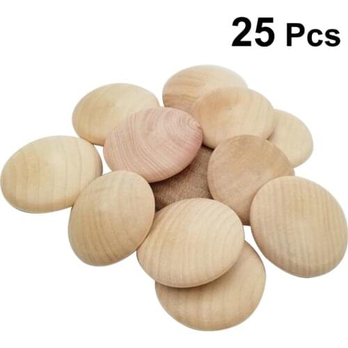 25 PCS Button Wood Plugs Wooden Screw Hole Plugs for Furniture Stair