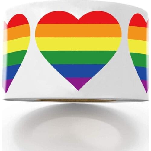 500 Pcs Package Cookie Bags Label Sealing Gay Handmade Rainbow Heart Paper Stickers Wedding Decor Party Crafts Sticker #91