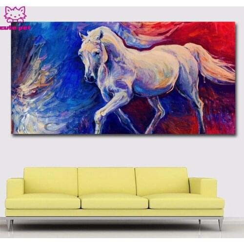 5d photo Round Diamond Painting Abstract Horse Art Full Drill Square Mosaic Home Decor Handmade Embroidery Gift