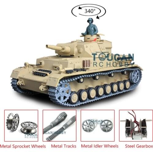 US Stock Heng Long 1/16 Upgraded Metal TK6.0 Panzer IV F RTR RC Tank 3858