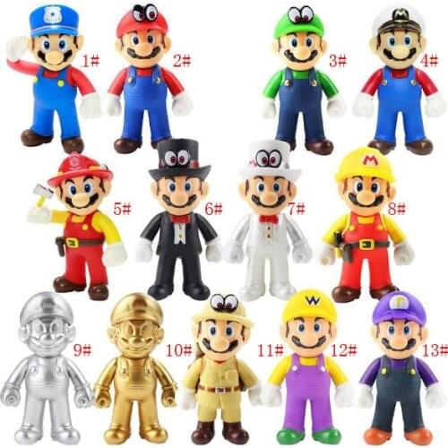 10CM Super Mary Series Mario Bros Anime Dolls PVC Model Kids Toys Action Figure Collectible Puppets Children Birthday Gifts