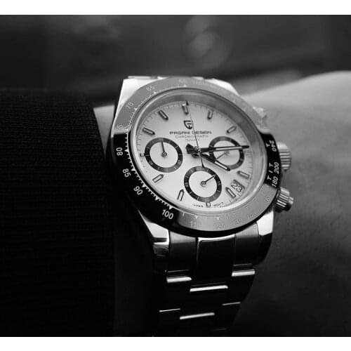 PAGANI DESIGN 1644 Quartz Automatic Watch Men Stainless Steel Waterproof Wristwatch Top Luxury Brand Chronograph Reloj hombres