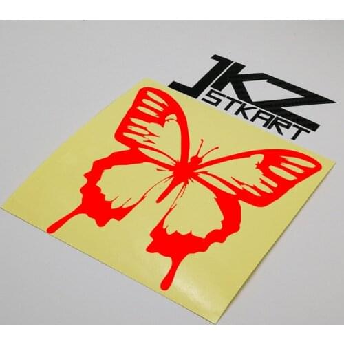 JKZ STKART Vinyl Die Cut Car Sticker Decals Beautiful Butterfly ii12 x 12 cm for Motor Bike Laptop Helmet Decorated Stickers