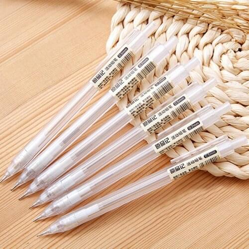 2pcs 0.5/0.7mm Transparent Automatic Pencils Plastic Mechanical Pencil For Kids Learning Gifts Office School Supplies Stationery