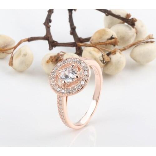Authentic 100% 925 Sterling Silver Full circle round zircon with beads intoxicating light ring For Women Female Original Jewelry