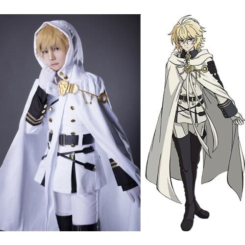 New Anime Seraph of the End Mikaela Hyakuya Cosplay Costume+Wig Full Set Army Uniform Outfit Adult Carnival Halloween Costumes