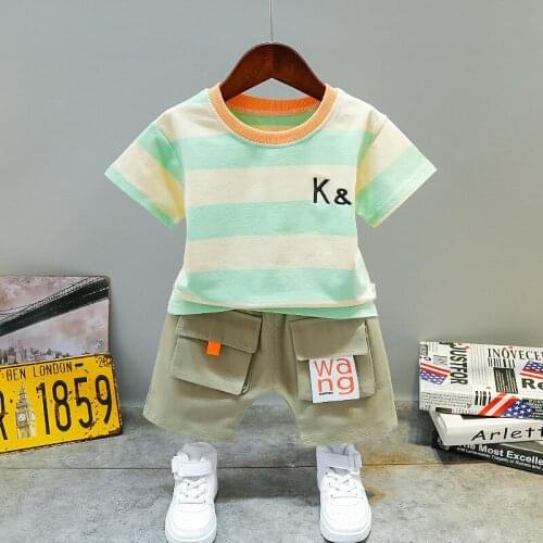 2021 Baby Clothes Kids Boy Summer Clothing Set Children Short Sleeve T-shirt+shorts Clothes Suit Girls Casual Outfits Tracksuit