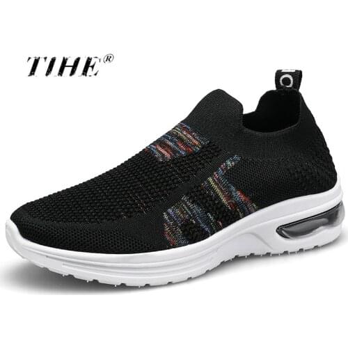 Basket Femme Tennis Shoes for Women Fitness Light Shock Knit Vamp Sneakers Gym Jogging Ladies Sport Shoes Tenis Feminino Size 41