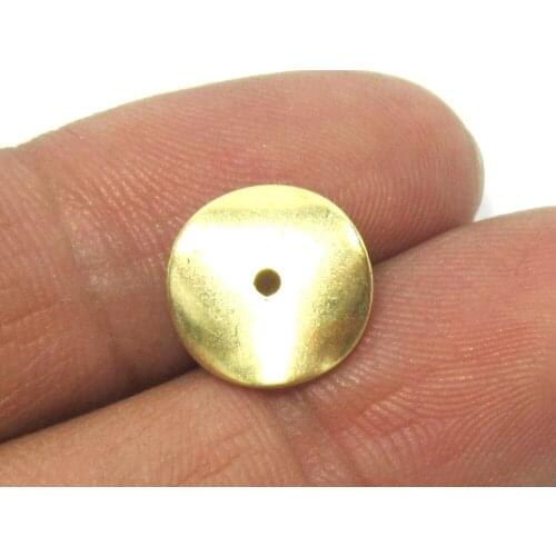 100pcs Brass pendant 12mm round disc Raw brass buttons R427