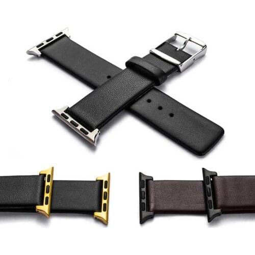 MEIKANGHUI Series 3/2/1 Genuine Leather Watches Band Single Tour Bracelet Leather Classic Band strap For Apple Watch 38mm 42mm