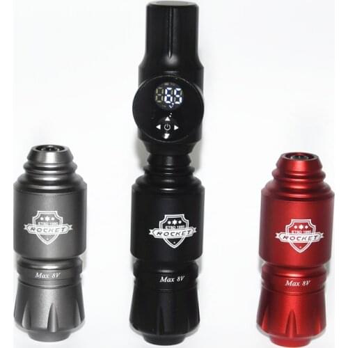 High Quality Rocket Mini Tattoo Machine Short Pen Japan Motor Strong Quiet With 1500mA/h Wireless Power Kit For Liner Shader