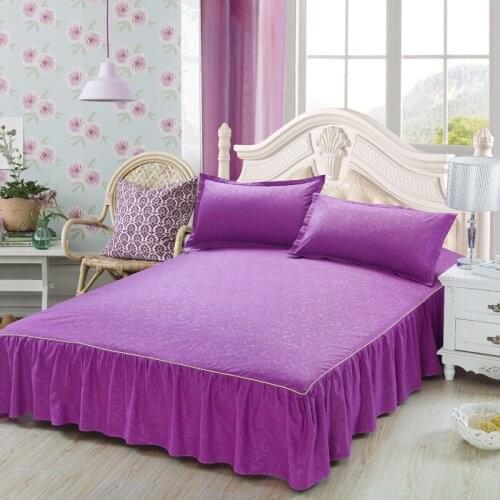 Mordern Brief Solid Color Bed Skirt Sanding Bedspread 150x200cm Bed Cover bed skirt set bed sheet set
